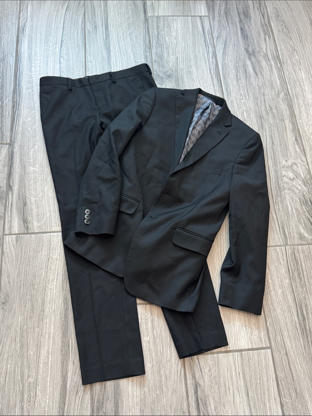 Boys Black Two-Piece Suit Blazer & Trouser Set Like Brand New
